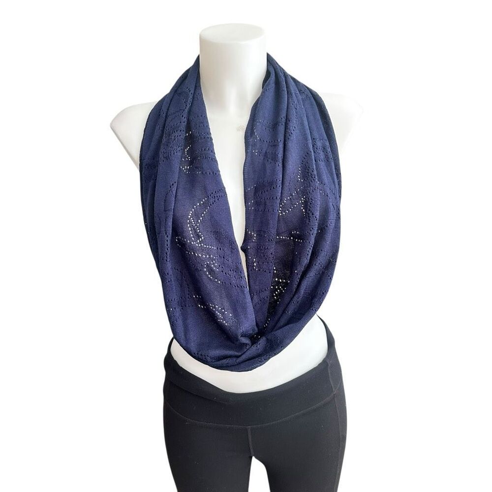 Lauren Ralph Lauren Navy Blue Knit Infinity Loop Scarf‎ New